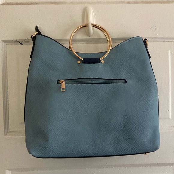 NWOT Blue and White Handbag with Removable Shoulder Strap - Picture 11 of 13